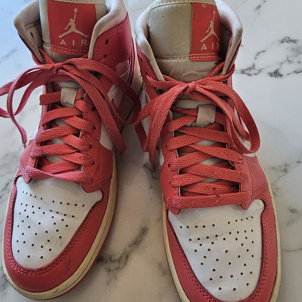 Air Jordan Pink, Light Pink and White Sneakers. Great Condition